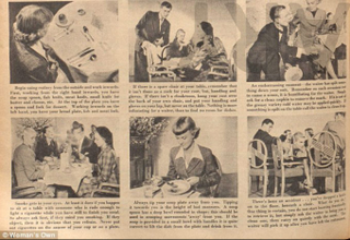 Illustration for article titled 1950s Ladymag Offers Dating Advice on 'How to Behave in a Restaurant'